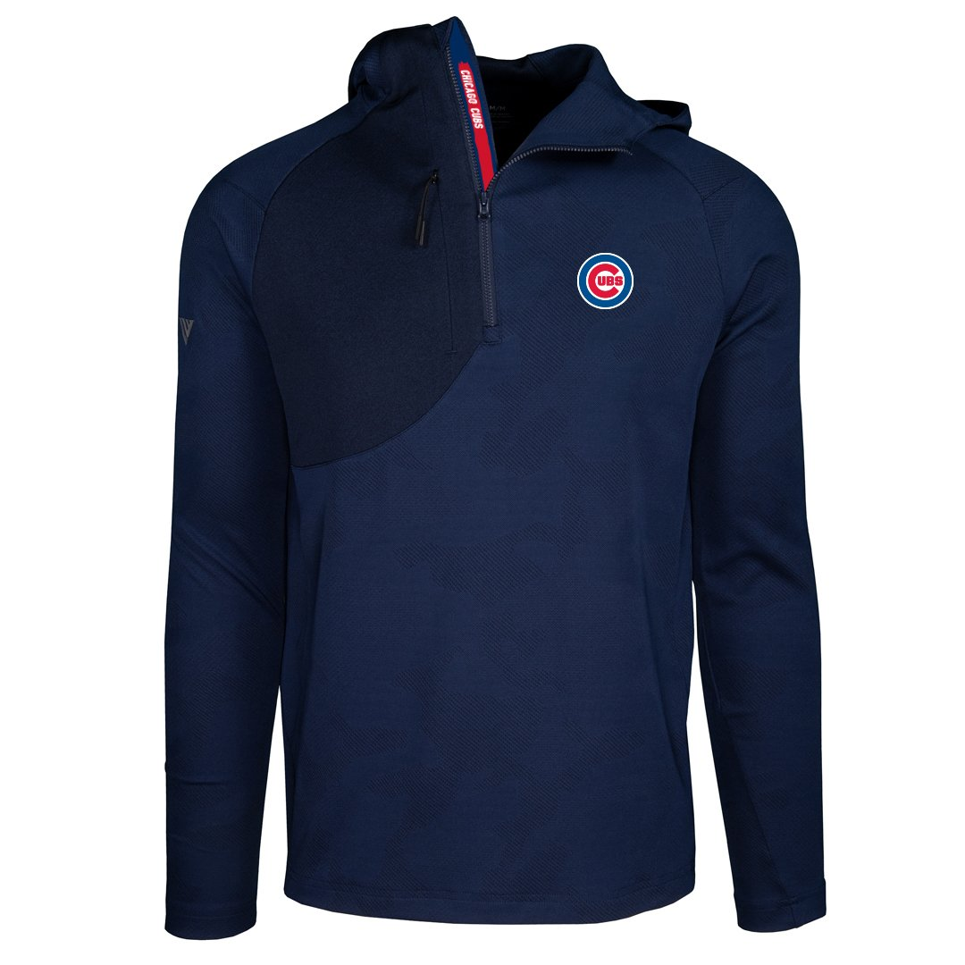 Chicago Cubs Iconic Brushed Poly Quarter Zip - Mens