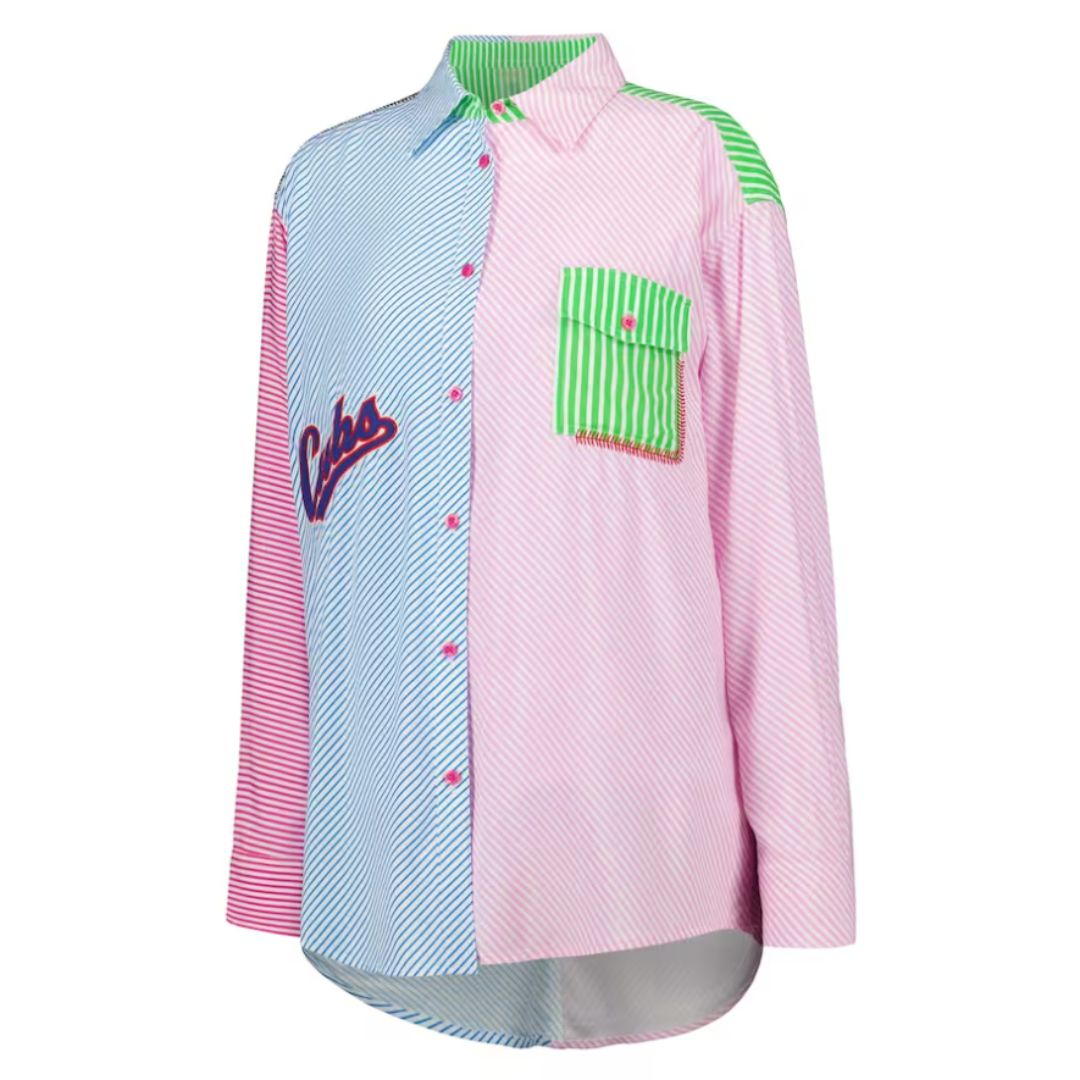 Chicago Cubs Terez Women's Multicolor Button Down XL