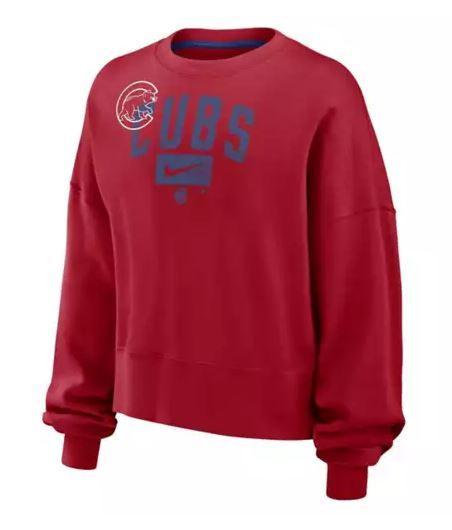 CHICAGO CUBS NIKE WOMEN'S WALKING BEAR RED CREWNECK