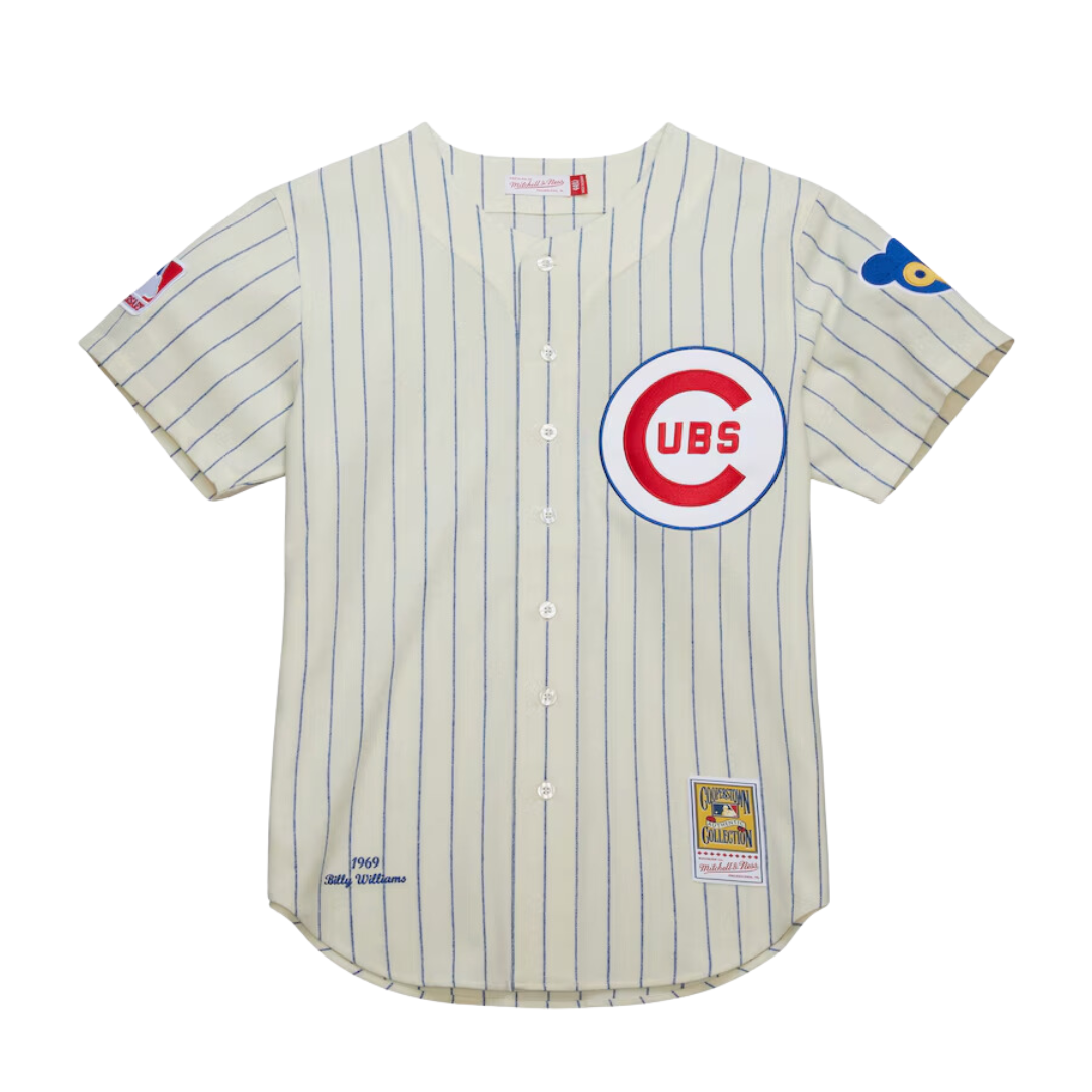 極美品 Mitchell&Ness MLB CUBS 1/4Zip Jersey Mitchell & Ness White Chicago Cubs Baseball Jersey New Mens
