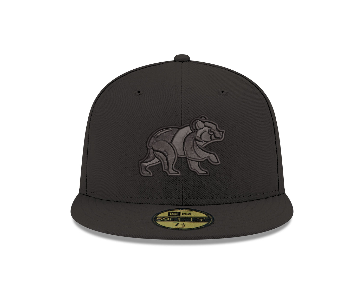 CHICAGO CUBS NEW ERA WALKING BEAR BLACK ON BLACK 59FIFTY FITTED CAP