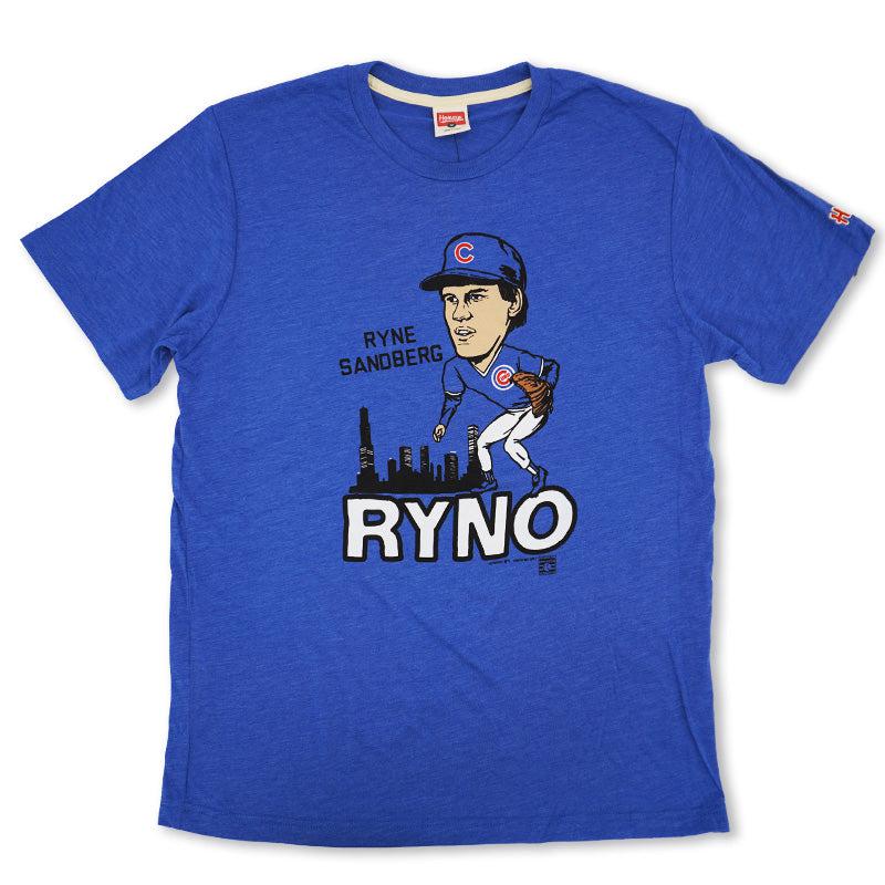 Chicago Cubs Homage Men's Blue Ryno Sandberg Tee by Homage Short Sleeve Tees HOMAGE