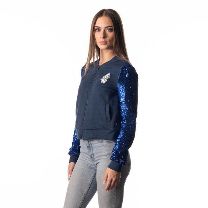 Chicago Cubs The Wild Collective Women's 1914 Sequin Zip Up Sweatshirt Med