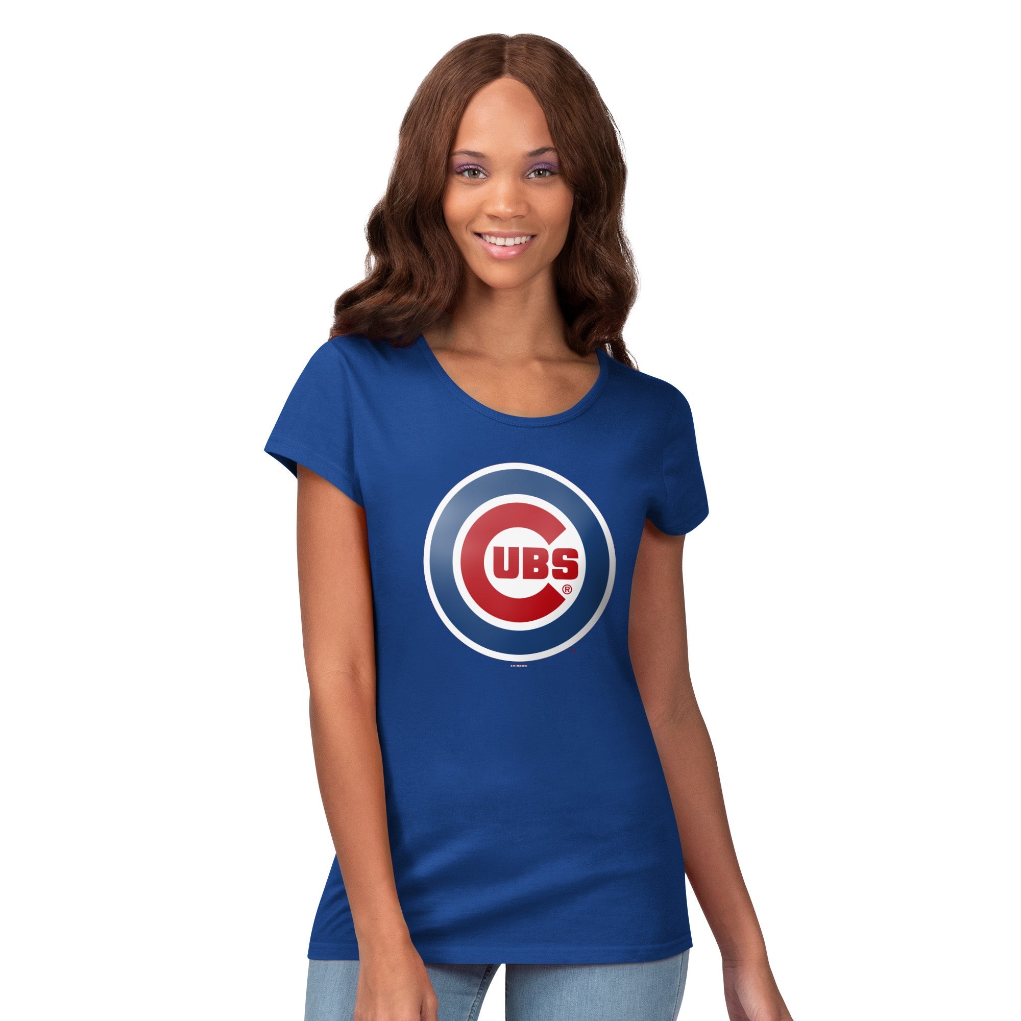 Chicago Cubs GIII Women's Royal Endzone Tee XL