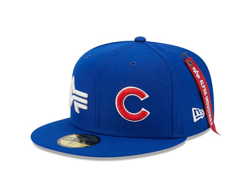 Alpha Industries x Chicago Cubs Dual Logo 59FIFTY Fitted Hat Blue Size 7 1 2 MLB by New Era