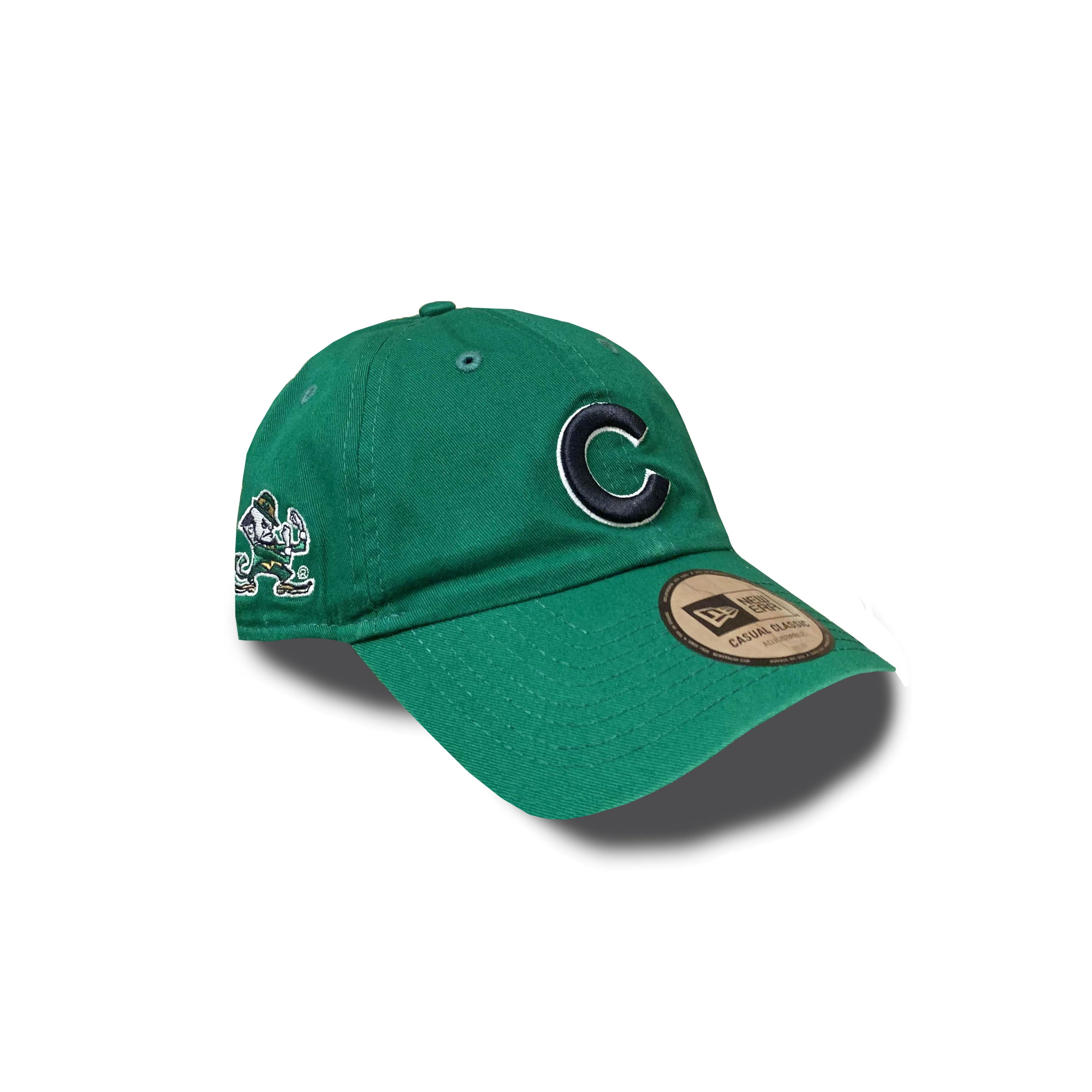 CHICAGO CUBS AND UNIVERSITY OF NOTRE DAME NEW ERA GREEN ADJUSTABLE