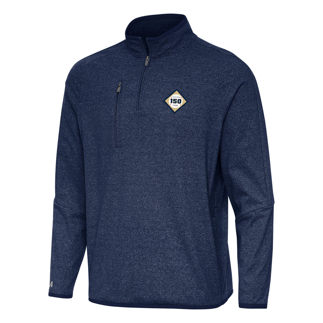 Chicago Cubs 150th Anniversary Navy Quarter-Zip Pullover by Antigua Jackets Antigua