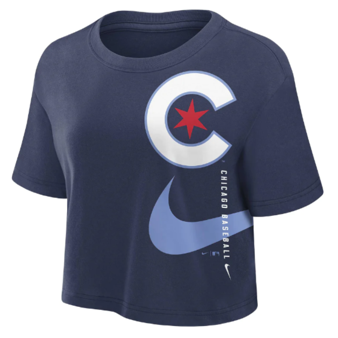CHICAGO CUBS NIKE WOMEN'S CITY CONNECT CROP TEE