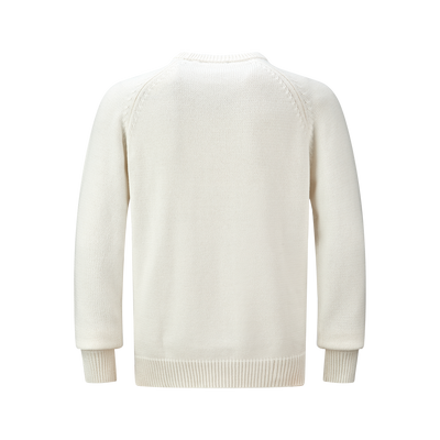 CHICAGO CUBS FULL TURN MEN'S 1984 LOGO WHITE CREW NECK SWEATER