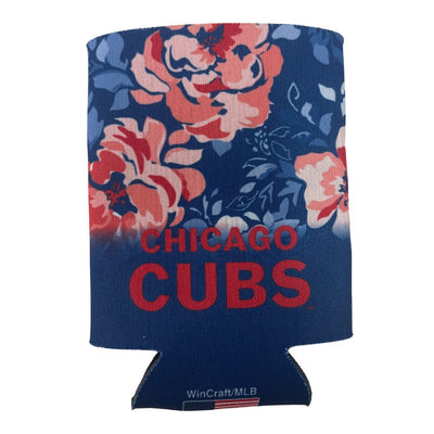 CHICAGO CUBS WINCRAFT BULLSEYE LOGO FLORAL BLUE KOOZIE
