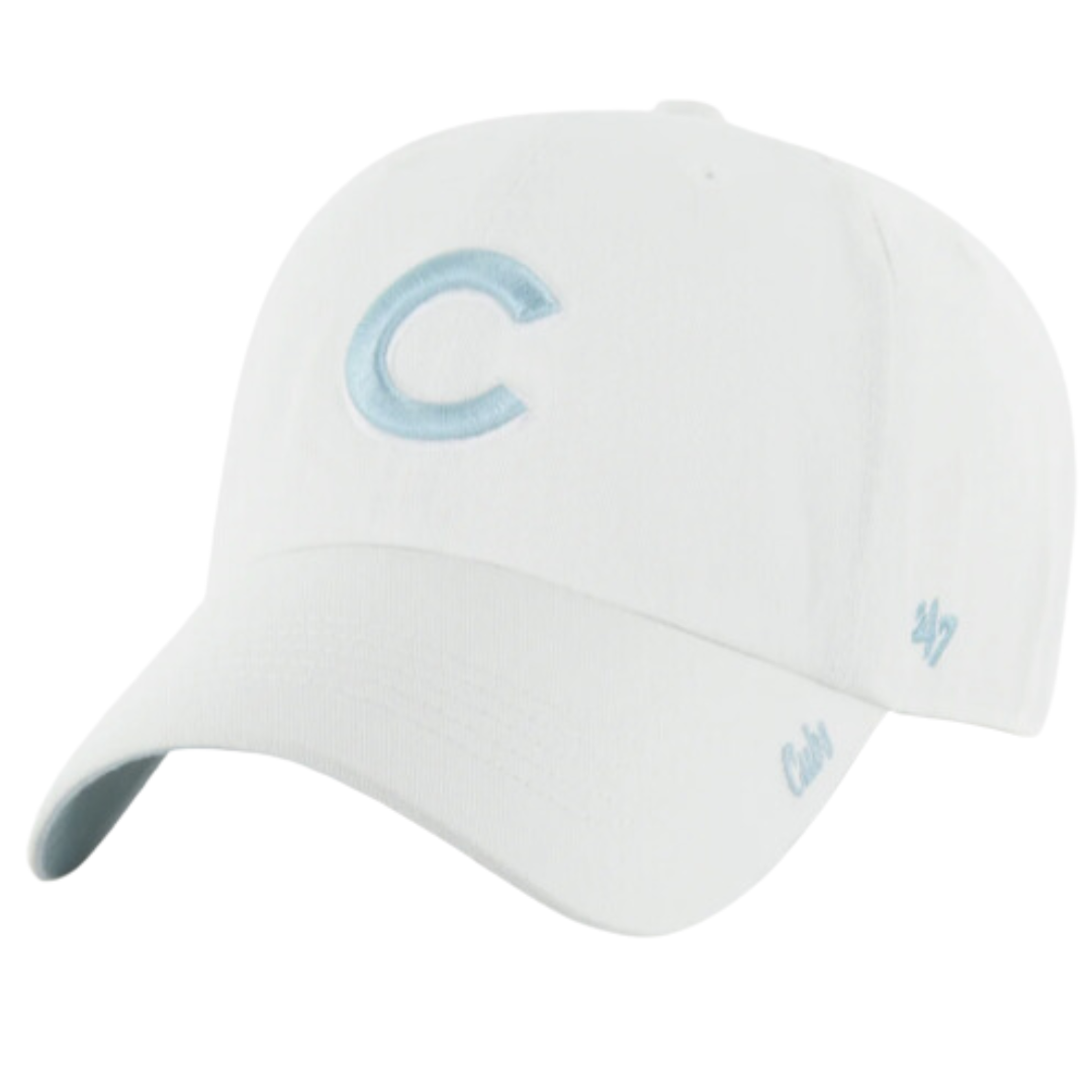 CHICAGO CUBS 47 BRAND WOMEN'S C LOGO LIGHT BLUE AND WHITE CAP