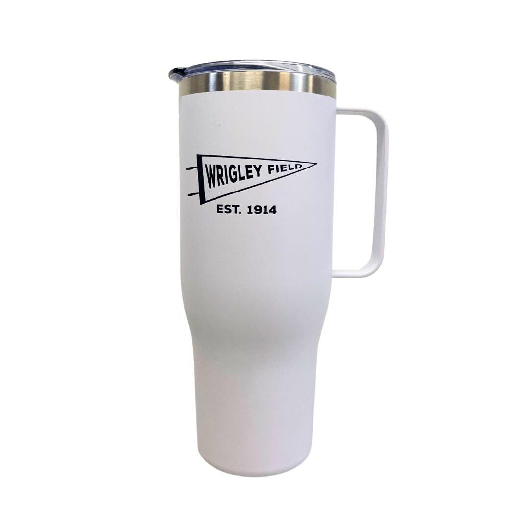 WRIGLEY FIELD PENNANT WHITE 40 OZ TUMBLER