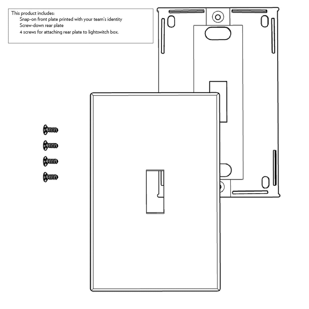 Chicago Cubs 1914 - Cooperstown Collection Pinstripe Hidden-Screw Light Switch Plate Light Switch Plates Keyscaper