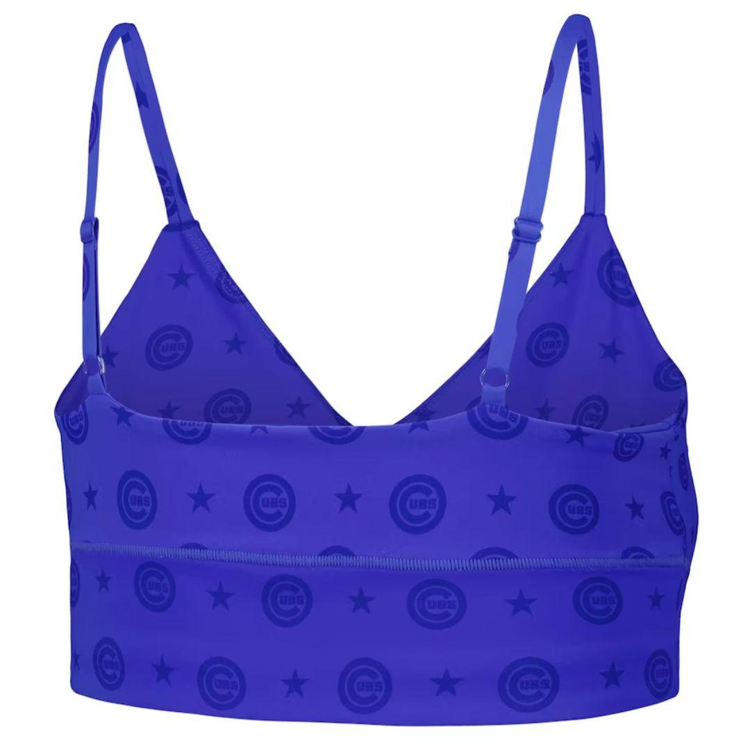 CHICAGO CUBS TEREZ WOMEN'S BULLSEYE BLUE SPORTS BRA