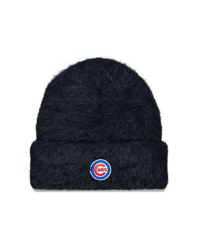 CHICAGO CUBS NEW ERA C LOGO FUZZY BLACK KNIT