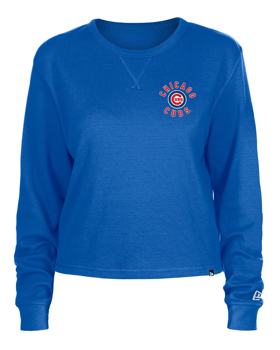 Chicago Cubs Logo Chest Mesh Long Sleeve Women's Tee by New Era Long Sleeve Tees NEW ERA CAP COMPANY