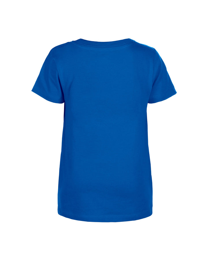 Chicago Cubs Girls Sequin Script Crop Royal Youth Tee by New Era Kids T-Shirt NEW ERA CAP COMPANY INC