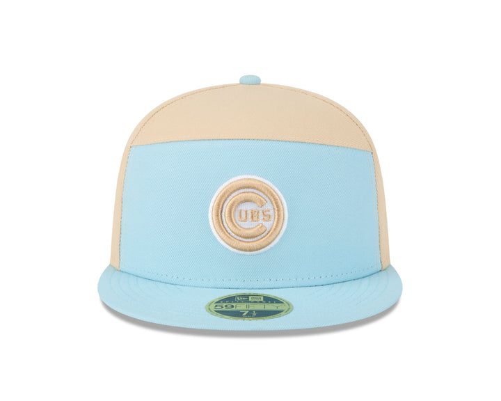 Chicago Cubs Logo 2-Tone Color Pack 59FIFTY Blue Tan Cap by New Era Caps New Era
