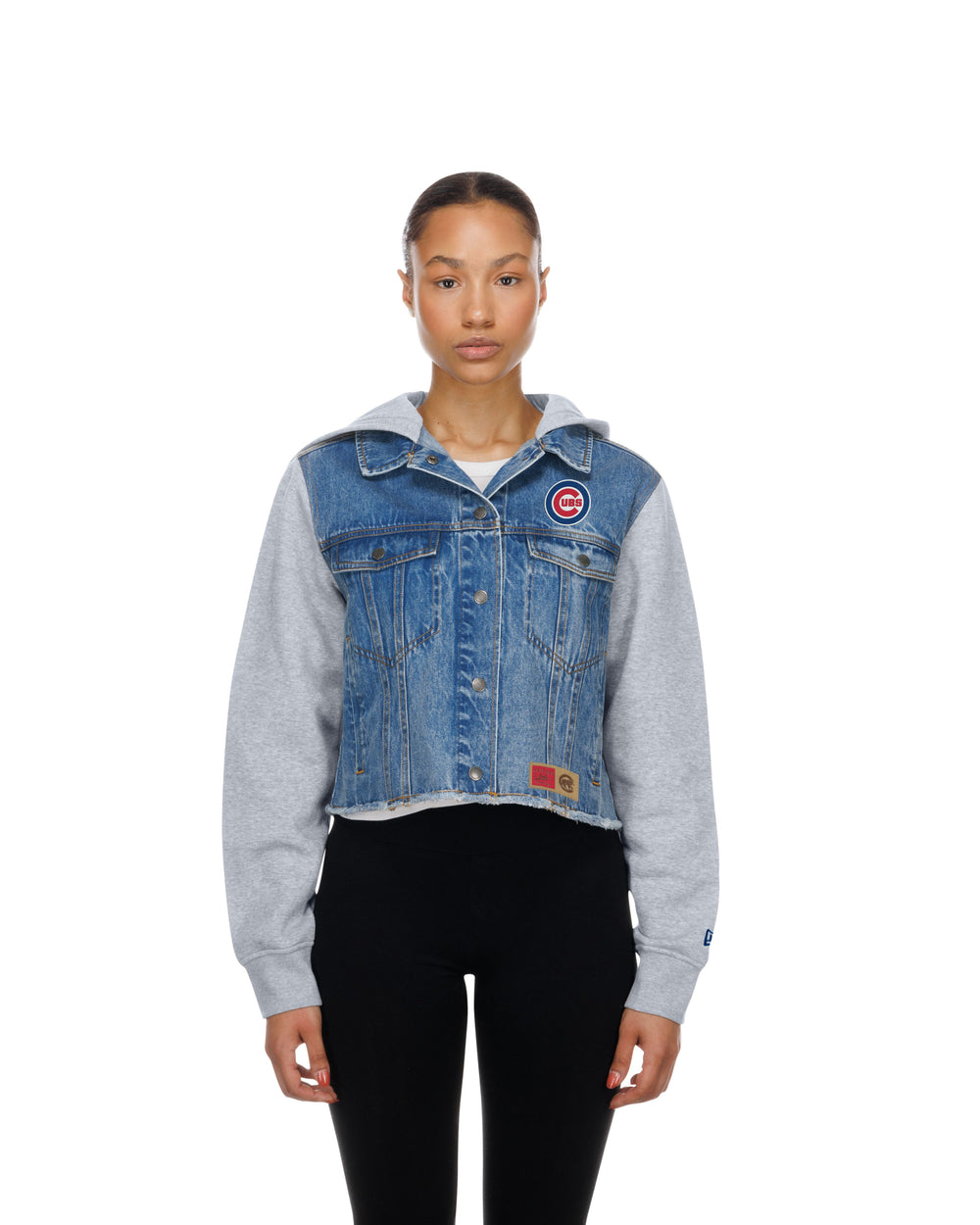 Chicago Cubs Denim Snap Women's Hoodie Blue by New Era Sweatshirts & Hoodies New Era