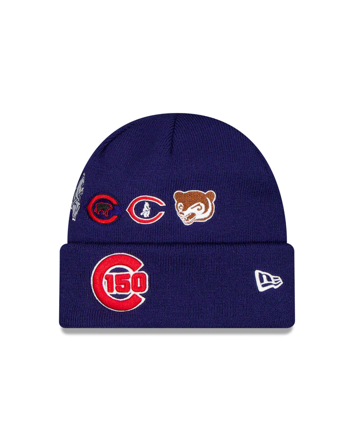 Chicago Cubs 150th Anniversary Logos Cuff Knit Beanie by New Era Knits New Era