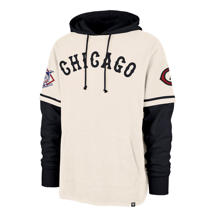 Chicago Cubs Trifecta 1929 Unisex Short Sleeve Pullover Hoodie Cream by '47 Brand Sweatshirts & Hoodies '47 BRAND