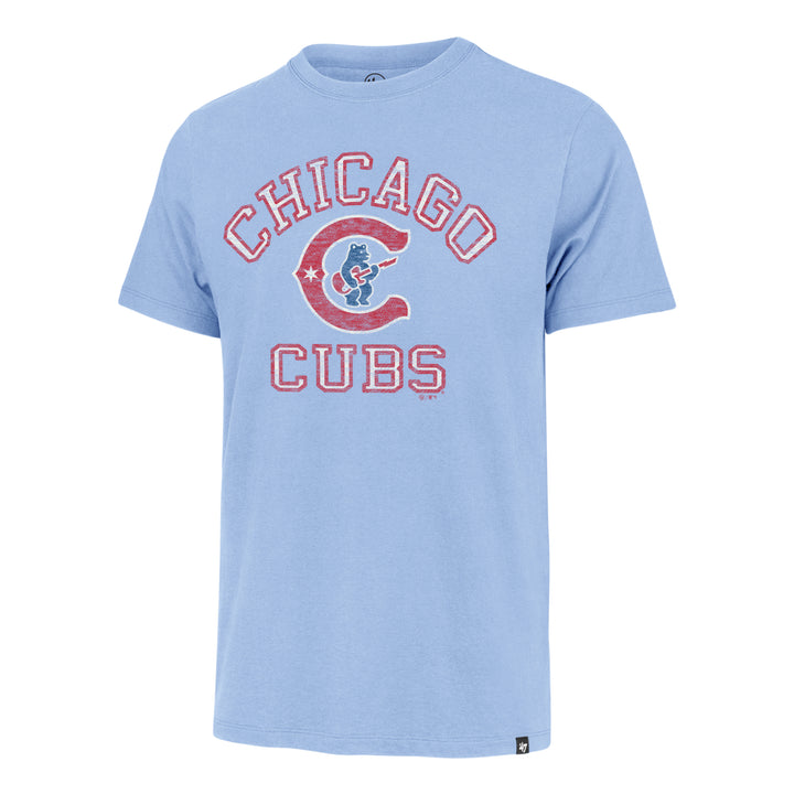 Chicago Cubs Blues Alt C Bear City Light Blue Franklin Unisex Tee by '47 Brand Short Sleeve Tees '47 BRAND