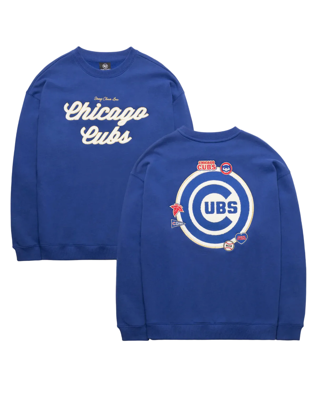 Chicago Cubs Women's Stoney Clover Lane x '47 Brand Oversized Crew in Royal Sweatshirts & Hoodies '47 Brand
