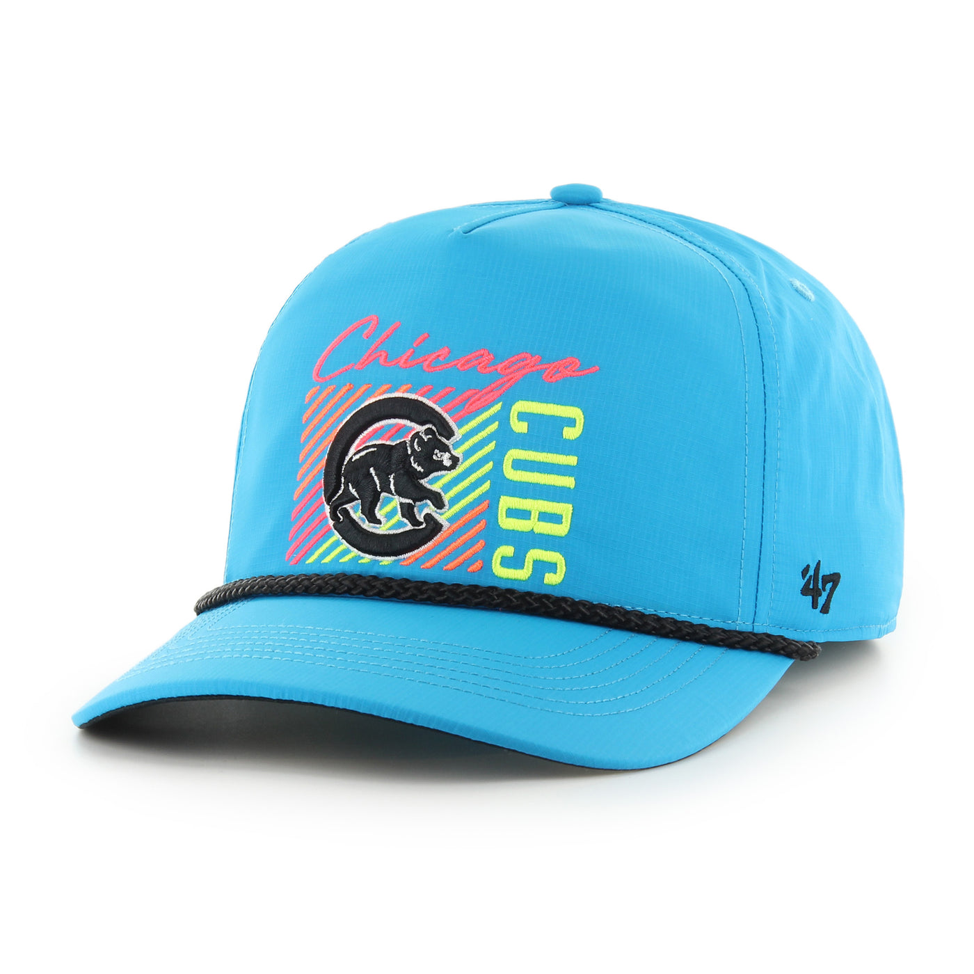 CHICAGO CUBS '47 HITCH WALKING BEAR NEON BLUE SNAPBACK ROPE CAP