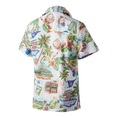 CHICAGO CUBS REYN SPOONER WOMEN'S SCENIC WRIGLEY FIELD HAWAIIAN SHIRT