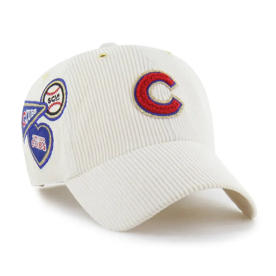 Chicago Cubs Stoney Clover Lane x '47 Brand Badge Clean Up Cap in Cream Caps '47 Brand