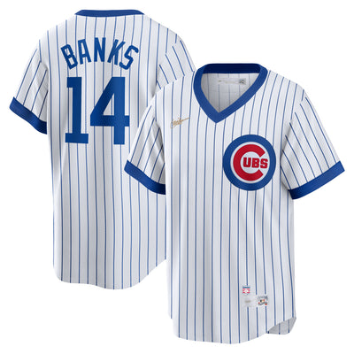 CHICAGO CUBS NIKE MEN'S BULLSEYE PINSTRIPE BANKS V-NECK