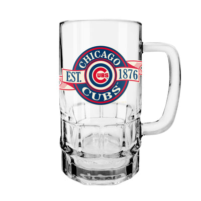 CHICAGO CUBS BULLSEYE LOGO BANNER BEER MUG