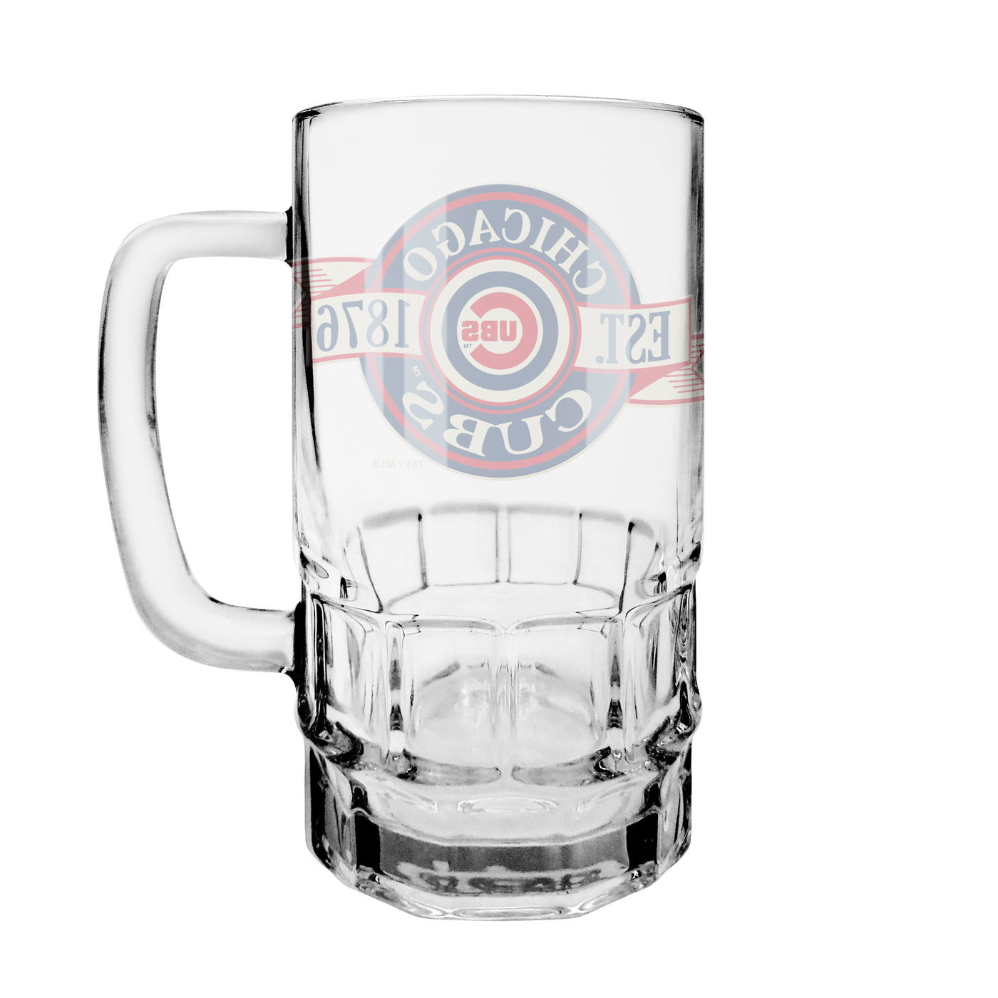 CHICAGO CUBS BULLSEYE LOGO BANNER BEER MUG
