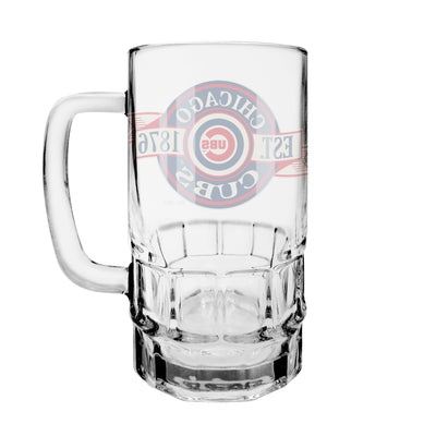 CHICAGO CUBS BULLSEYE LOGO BANNER BEER MUG