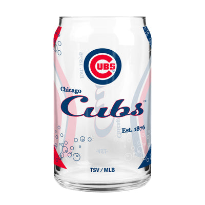 CHICAGO CUBS BULLSEYE LOGO CAN WAVES GLASS