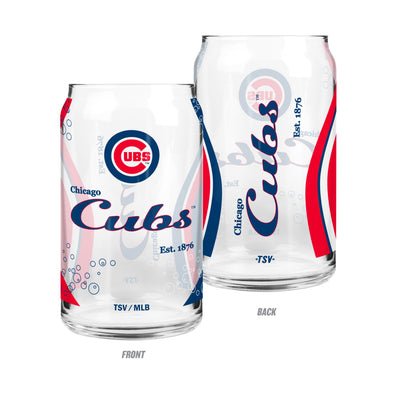 CHICAGO CUBS BULLSEYE LOGO CAN WAVES GLASS