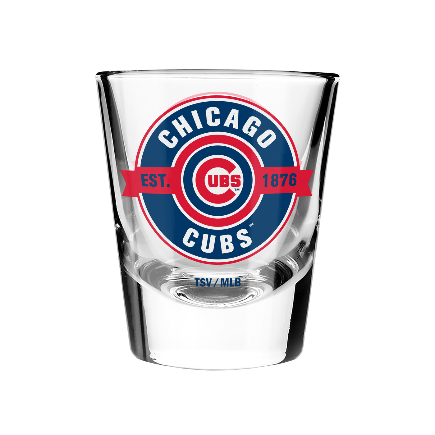 CHICAGO CUBS BULLSEYE LOGO LABEL SHOT GLASS