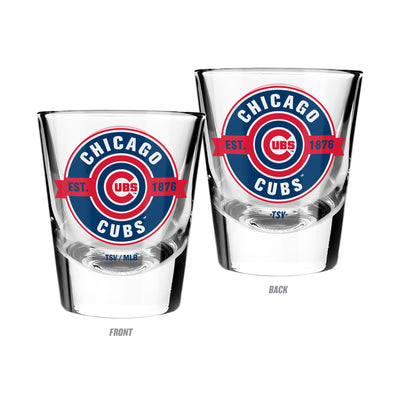 CHICAGO CUBS BULLSEYE LOGO LABEL SHOT GLASS