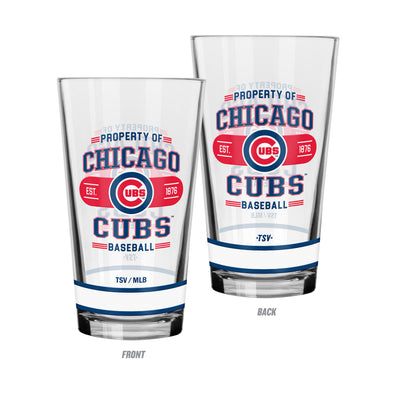 CHICAGO CUBS BULLSEYE LOGO PROPERTY OF PINT GLASS