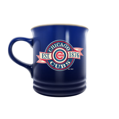 CHICAGO CUBS BULLSEYE LOGO STONEWARE BLUE MUG