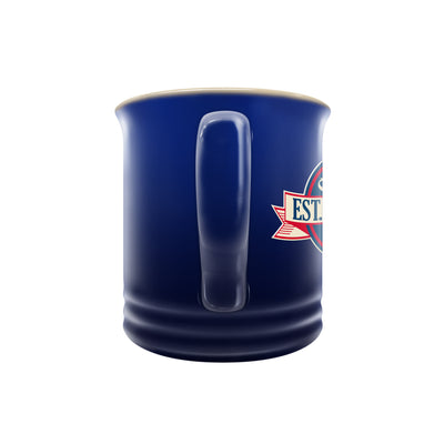 CHICAGO CUBS BULLSEYE LOGO STONEWARE BLUE MUG