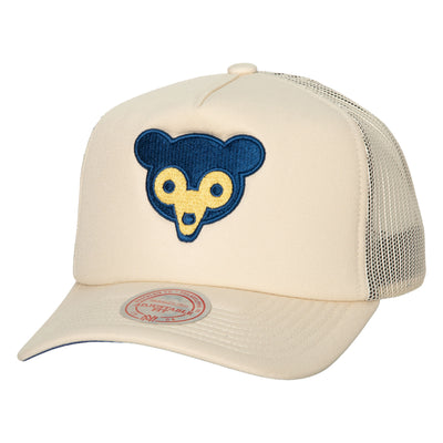 CHICAGO CUBS MITCHELL & NESS 1969 LOGO WHITE TRUCKER HAT