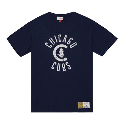 CHICAGO CUBS MITCHELL & NESS MEN'S 1914 LOGO NAVY TEE