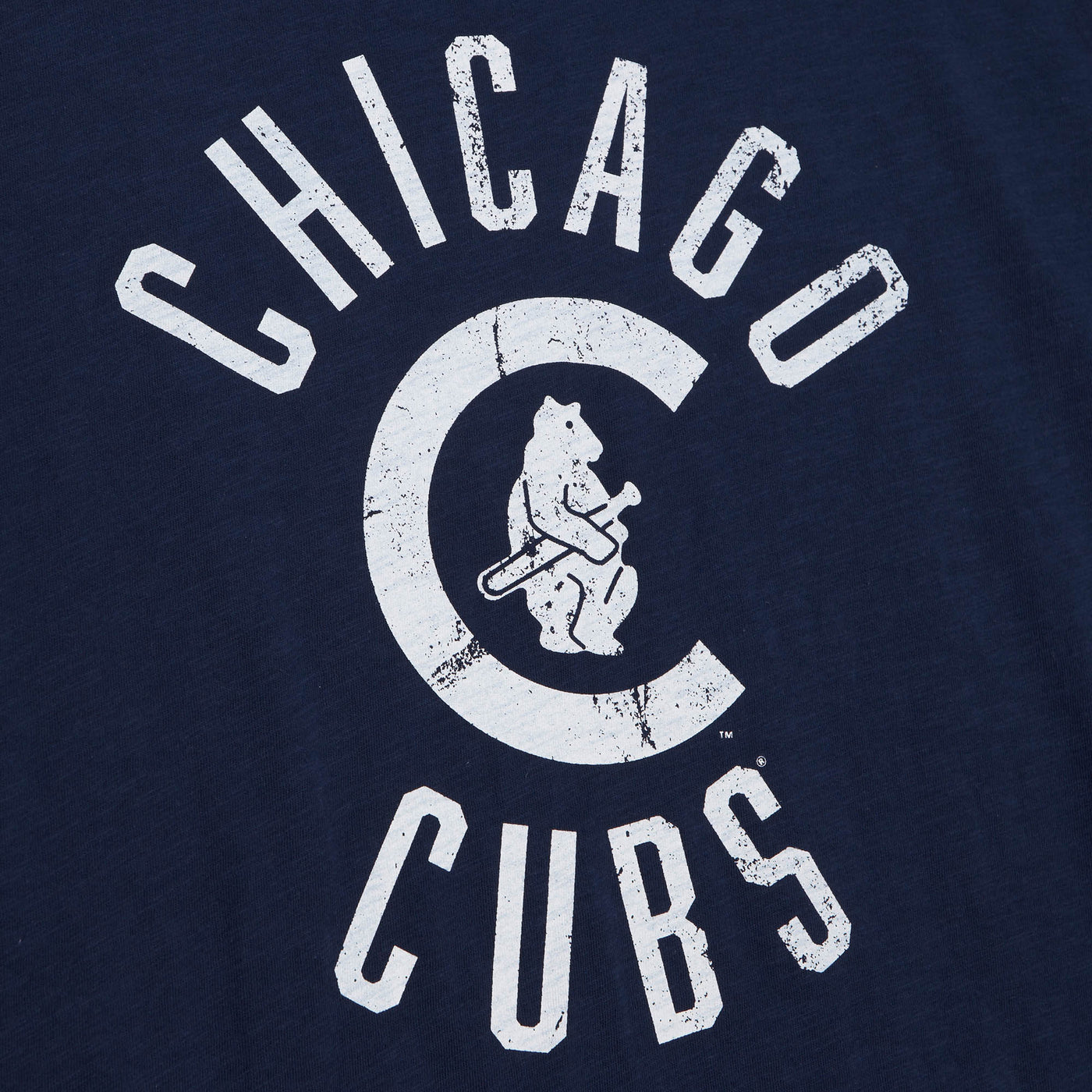 CHICAGO CUBS MITCHELL & NESS MEN'S 1914 LOGO NAVY TEE