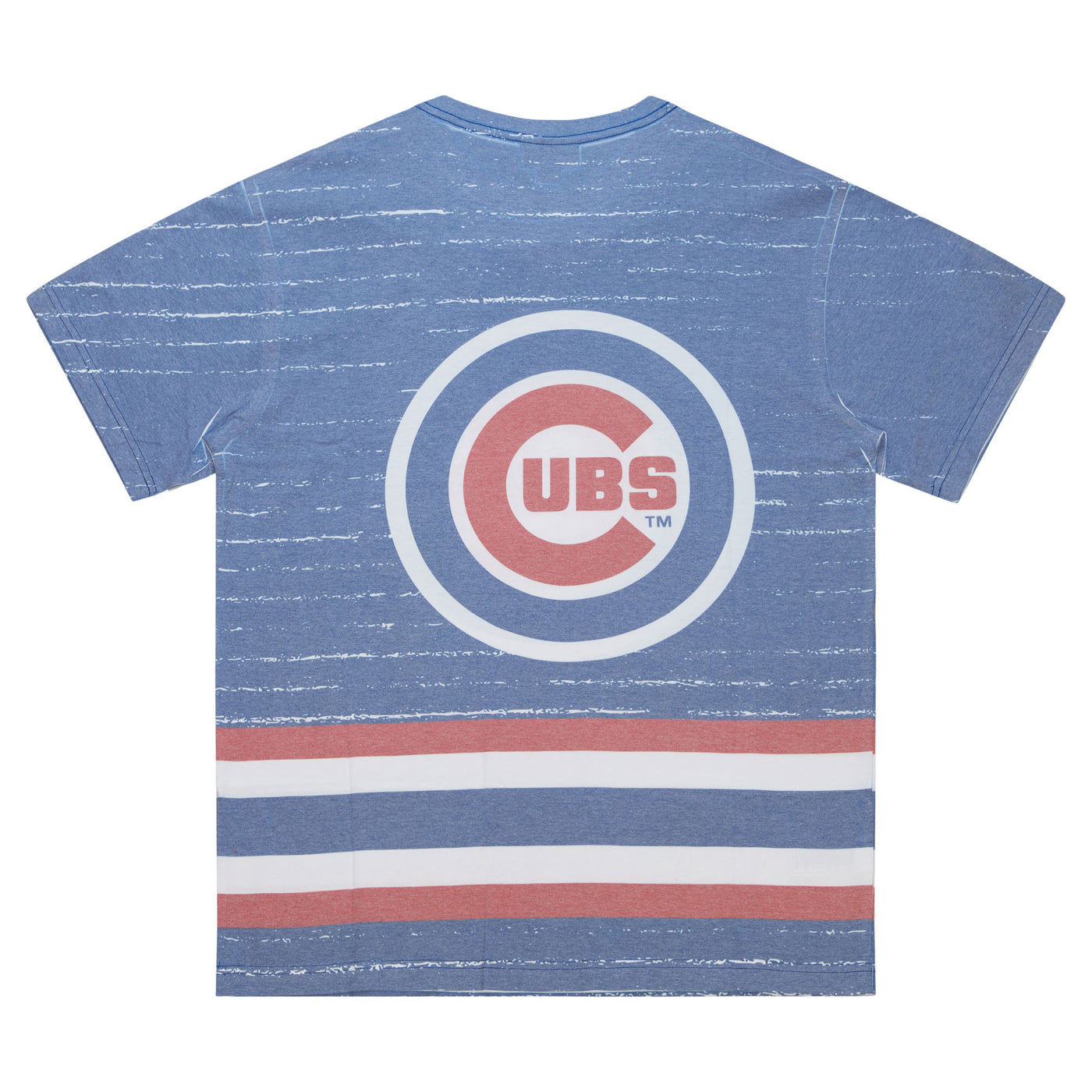 CHICAGO CUBS MITCHELL & NESS MEN'S BULLSEYE JUMBO LOGO FADED TEE