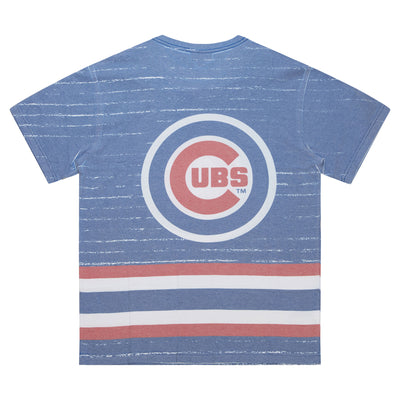 CHICAGO CUBS MITCHELL & NESS MEN'S BULLSEYE JUMBO LOGO FADED TEE