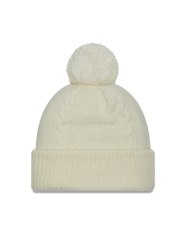 CHICAGO CUBS NEW ERA WALKING BEAR CREAM CABLE KNIT CAP