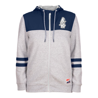 CHICAGO CUBS NEW ERA WOMEN'S 1914 GREY ZIP HOODIE