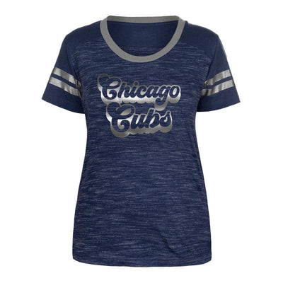 CHICAGO CUBS NEW ERA WOMEN'S 1914 NAVY AND METALLIC TEE