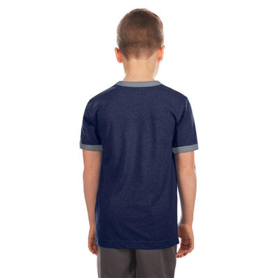 CHICAGO CUBS NEW ERA YOUTH 1914 CROSSING BATS NAVY RINGER TEE